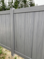 woodgrain vinyl fence
