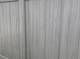 woodgrain vinyl fence