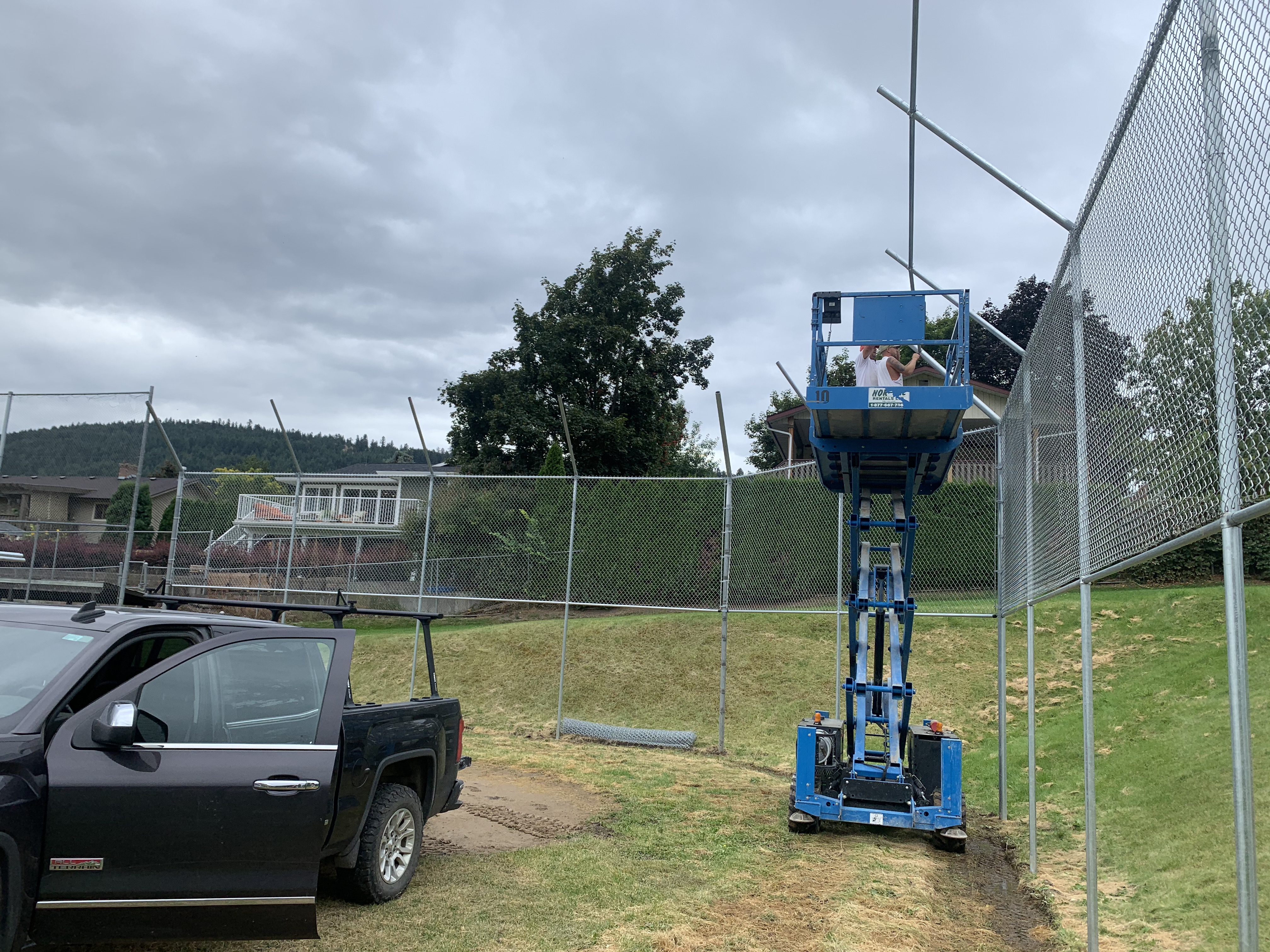 baseball chain link fence